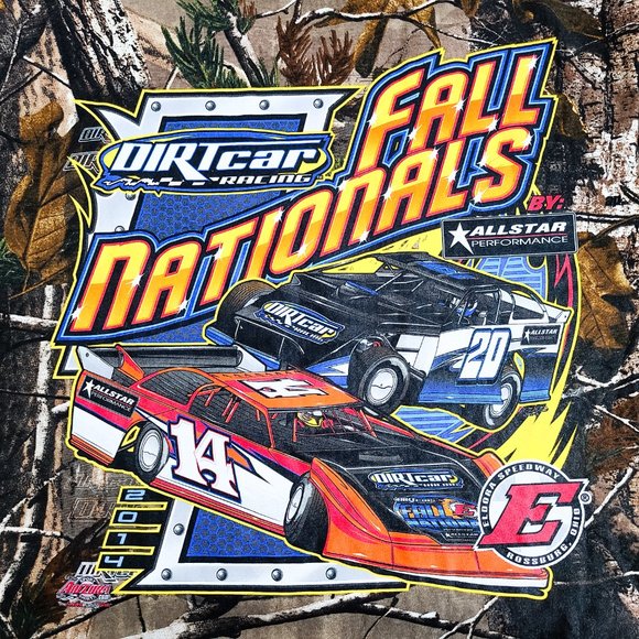 Russell Outdoors Fall Nationals Dirt Car Racing Como All Over Print T-Shirt XL - Picture 7 of 8